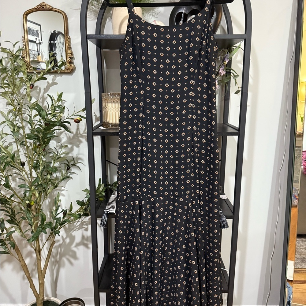 Ann Tobias Black and White Polka Dot Tiered Sundress size 8 - Picture 2 of 9